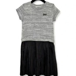 DKNY - Silver/Black Dress - sweater top/pleated bottom-Girl’s size 6